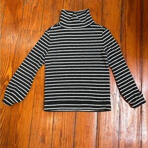 LOFT Striped Blouson Cowlneck Top in Marble Onyx